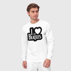 Костюм хлопковый мужской I love Beatles - Я люблю Битлз, цвет: белый — фото 2