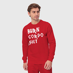 Костюм хлопковый мужской BURN CORPO SHIT, цвет: красный — фото 2