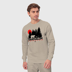 Костюм хлопковый мужской Sakhalin forever, цвет: миндальный — фото 2