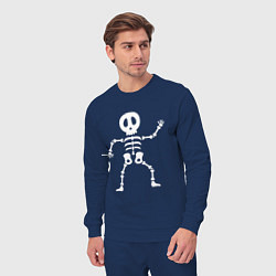 Костюм хлопковый мужской Мультяшный скелет, цвет: тёмно-синий — фото 2