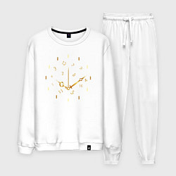 Костюм хлопковый мужской Золотые часы, цвет: белый