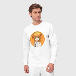 Костюм хлопковый мужской Emma The Promised Neverland Z, цвет: белый — фото 2