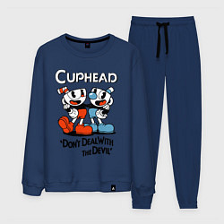 Костюм хлопковый мужской Cuphead, Dont deal with devil, цвет: тёмно-синий