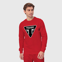 Костюм хлопковый мужской Triumph Мото Лого Z, цвет: красный — фото 2