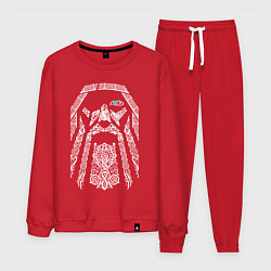 Костюм хлопковый мужской БОГ ОДИН, цвет: красный
