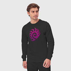 Костюм хлопковый мужской Zerg logo Purple, цвет: черный — фото 2