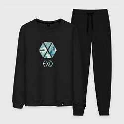 Костюм хлопковый мужской EXO, цвет: черный