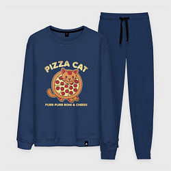 Костюм хлопковый мужской Pizza Cat, цвет: тёмно-синий