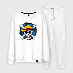 Костюм хлопковый мужской Пиратский знак из One Piece, цвет: белый