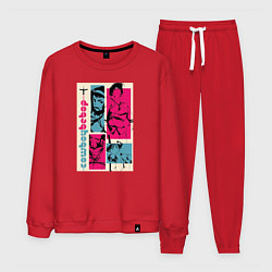 Костюм хлопковый мужской Cowboy Bebop, цвет: красный