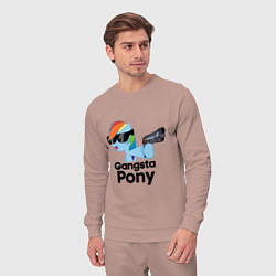 Костюм хлопковый мужской Gangsta pony, цвет: пыльно-розовый — фото 2