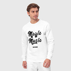 Костюм хлопковый мужской Magic Music Record Black on White, цвет: белый — фото 2