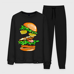 Костюм хлопковый мужской King Burger, цвет: черный