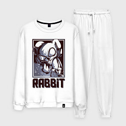 Костюм хлопковый мужской Rabbit, цвет: белый