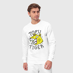 Костюм хлопковый мужской Tofu Tiger Тигр Сыр Тофу, цвет: белый — фото 2