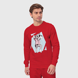 Костюм хлопковый мужской Собака Фурри Furry, цвет: красный — фото 2