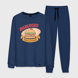 Костюм хлопковый мужской Delicious Burger, цвет: тёмно-синий