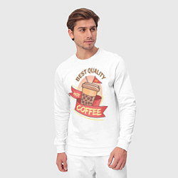 Костюм хлопковый мужской Hot Coffee, цвет: белый — фото 2