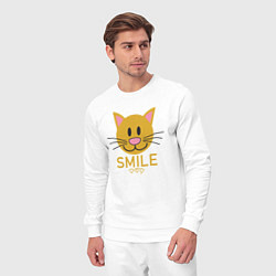 Костюм хлопковый мужской Smile Cat, цвет: белый — фото 2