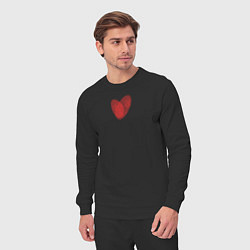 Костюм хлопковый мужской Отпечатки в виде сердца, цвет: черный — фото 2
