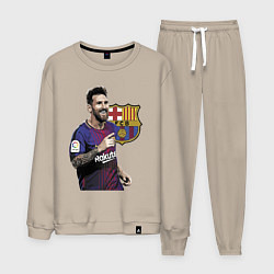 Костюм хлопковый мужской Lionel Messi Barcelona Argentina, цвет: миндальный