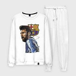 Костюм хлопковый мужской Lionel Messi Barcelona Argentina Striker, цвет: белый