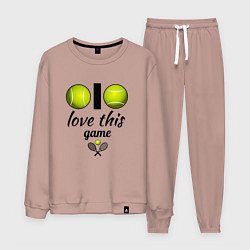 Костюм хлопковый мужской Я люблю теннис, цвет: пыльно-розовый
