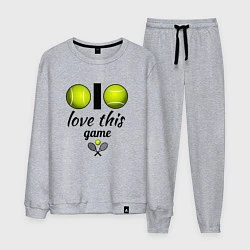 Костюм хлопковый мужской Я люблю теннис, цвет: меланж