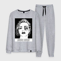Костюм хлопковый мужской Crystal castles, цвет: меланж