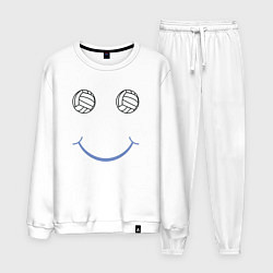 Костюм хлопковый мужской Volleyball Smile, цвет: белый