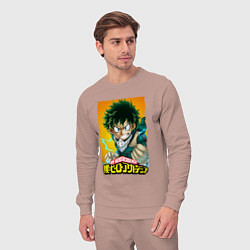 Костюм хлопковый мужской MY HERO ACADEMIA MIDORIYA IZUKU Z, цвет: пыльно-розовый — фото 2