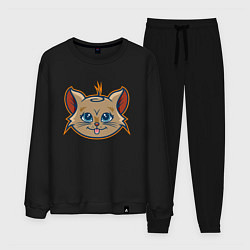 Костюм хлопковый мужской Котенька, цвет: черный