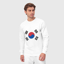 Костюм хлопковый мужской Корея Корейский флаг, цвет: белый — фото 2