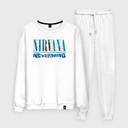 Костюм хлопковый мужской Nirvana Нирвана Рок Rock, цвет: белый