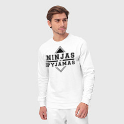 Костюм хлопковый мужской Ninjas In Pyjamas, цвет: белый — фото 2