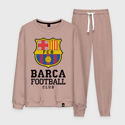 Костюм хлопковый мужской Barcelona Football Club, цвет: пыльно-розовый