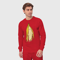 Костюм хлопковый мужской Банан, цвет: красный — фото 2