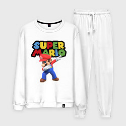 Костюм хлопковый мужской Super Mario Dab, цвет: белый
