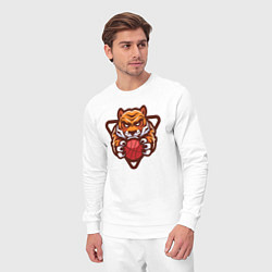 Костюм хлопковый мужской Basketball Tiger, цвет: белый — фото 2