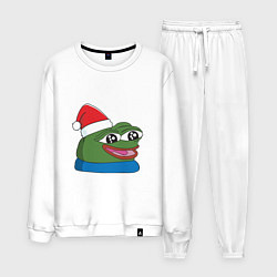 Костюм хлопковый мужской Pepe, pepe happy, Пепе хеппи, pepe happy new year, цвет: белый