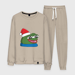 Костюм хлопковый мужской Pepe, pepe happy, Пепе хеппи, pepe happy new year, цвет: миндальный