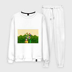 Костюм хлопковый мужской Mario Coins, цвет: белый