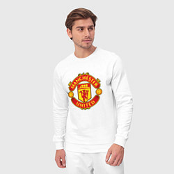 Костюм хлопковый мужской Манчестер Юнайтед логотип, цвет: белый — фото 2