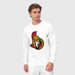 Костюм хлопковый мужской Оттава Сенаторз логотип, цвет: белый — фото 2