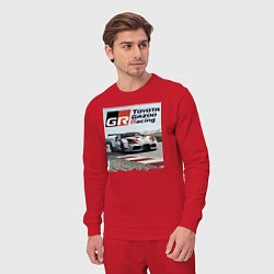 Костюм хлопковый мужской Toyota Gazoo Racing - легендарная спортивная коман, цвет: красный — фото 2