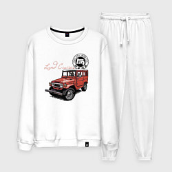Костюм хлопковый мужской Toyota Land Cruiser Retro, цвет: белый