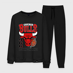 Костюм хлопковый мужской Chicago Bulls NBA, цвет: черный