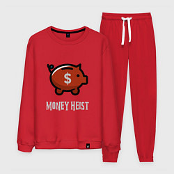 Костюм хлопковый мужской Money Heist Pig, цвет: красный