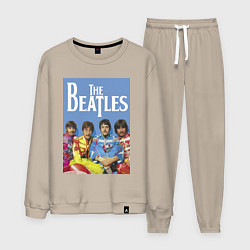 Костюм хлопковый мужской The Beatles - world legend!, цвет: миндальный