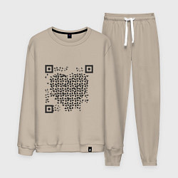 Костюм хлопковый мужской QR Love, цвет: миндальный